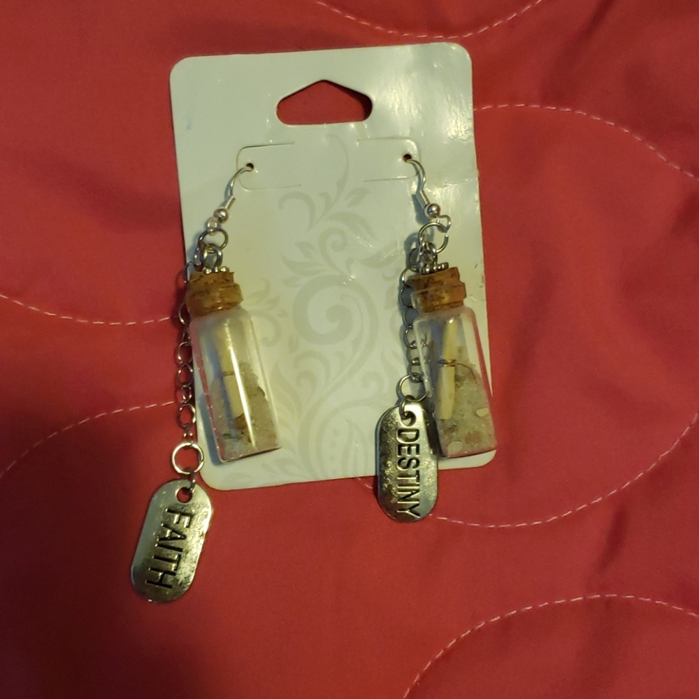 Diy note in a bottle earrings